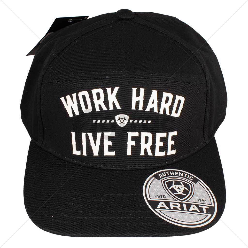 Gorra Ariat Work Color Negro con Letras Blancas (A290002501)