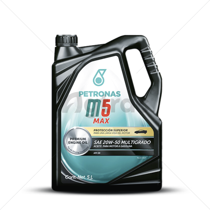 ACEITE PETRONAS M5 MAX SAE 20W-50 MULTIGRADO DE 5 LITROS PARA MOTOR A GASOLINA (18235015)