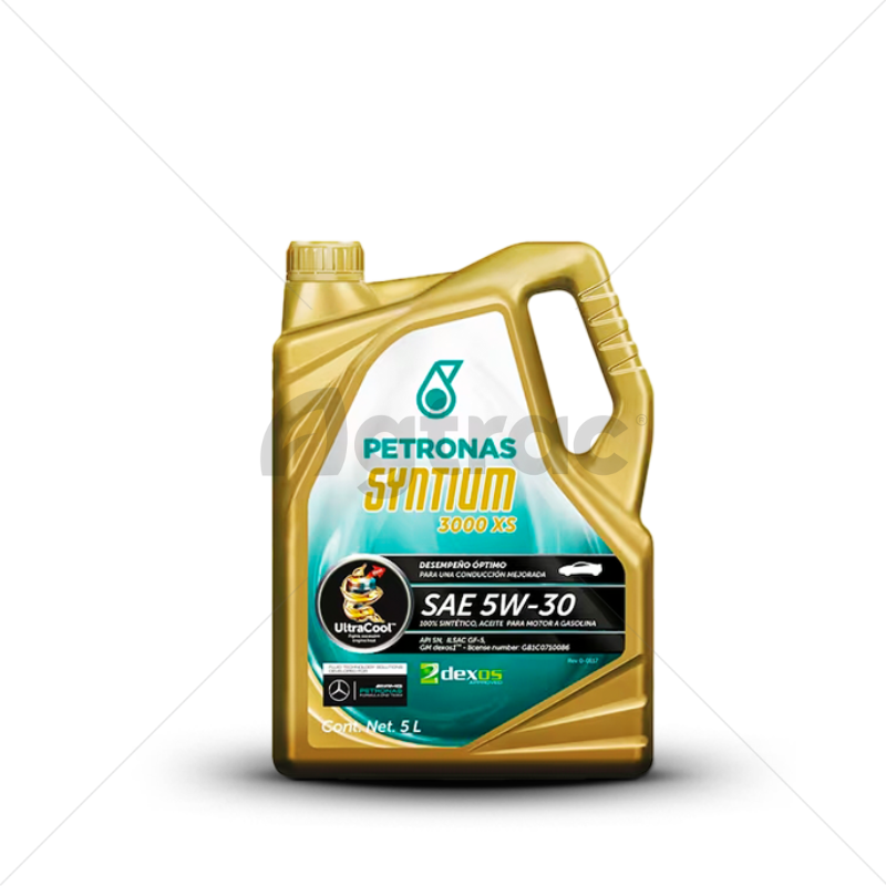 ACEITE PETRONAS SYNTIUM 3000 XS DE 5 LITROS, SAE 5W-30 PARA MOTOR A GASOLINA (18145015)