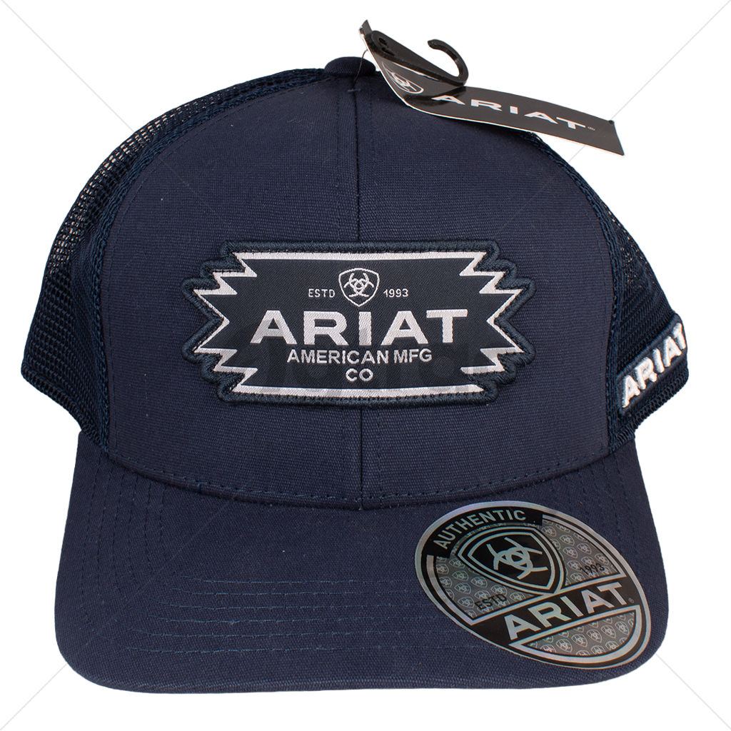 Gorra Trucker Ariat Work color Azul con Logo Azteca (A300081203)